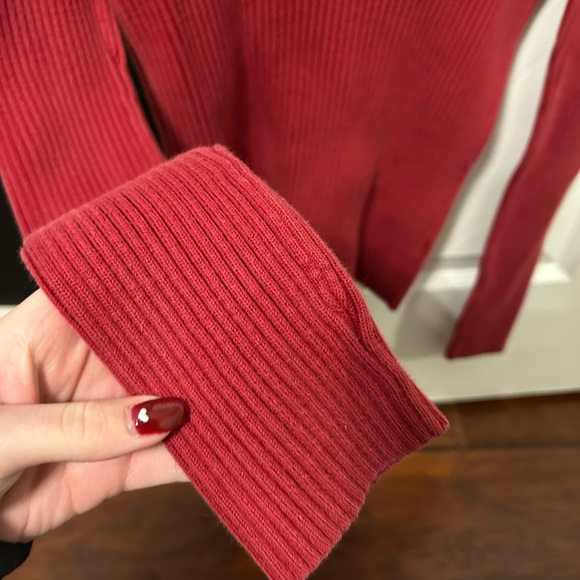 Tommy Hilfiger Red Ribbed Knit Top - Picture 4 of 5